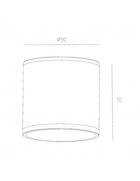 Plafón Exterior IP54 GU10 LED Gris Alto 9,1 cm