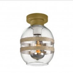 Plafón pintura oro con tulipa de cristal