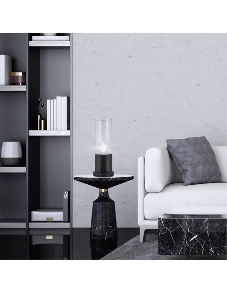 Lámpara sobremesa con tulipa de cristal