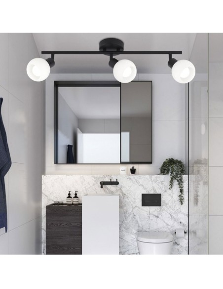 Regleta 3 luces negra