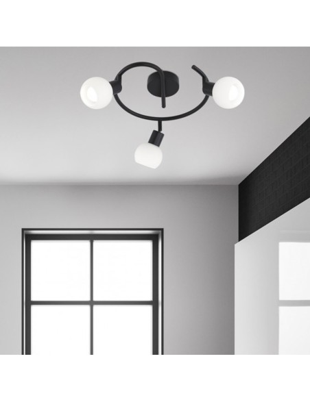 Plafones de techo negro con rótula