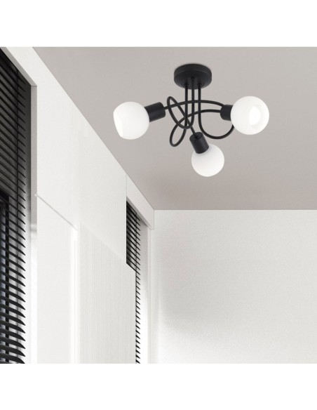 Plafón decorativo negro mate