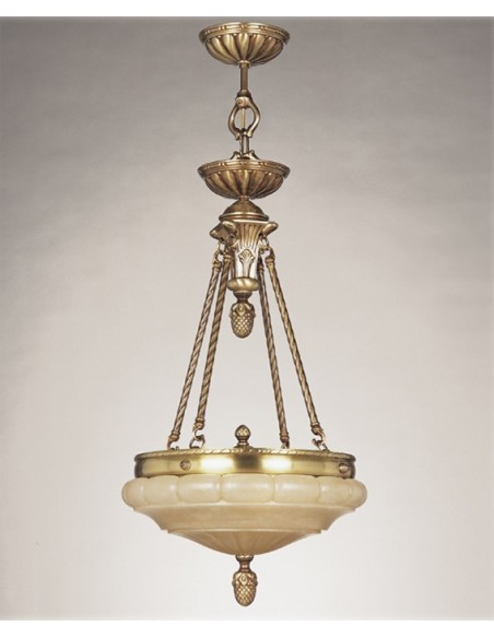 Lámparas Colgantes de Bronce Tulipa Alabastro