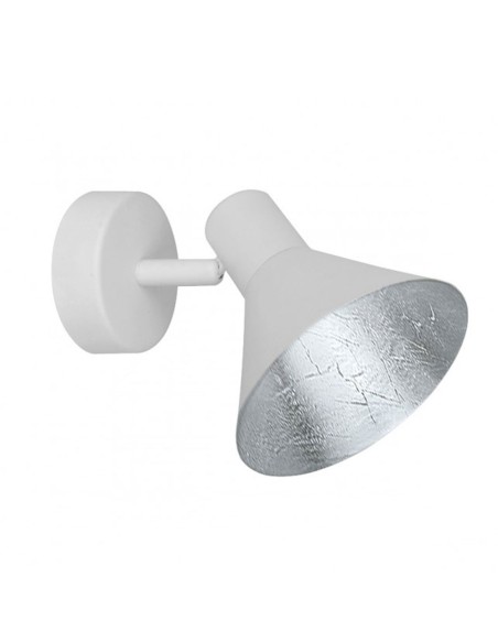 Foco de pared blanco y pan de plata