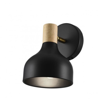 Aplique Foco Orientable Negro-Madera