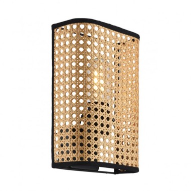 Medio Aplique de Pared Ratán Natural