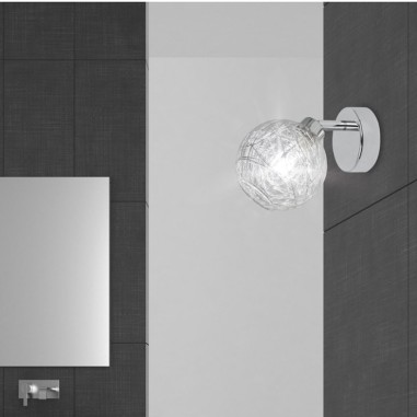 Foco de 1 luz cromo con tulipa transparente