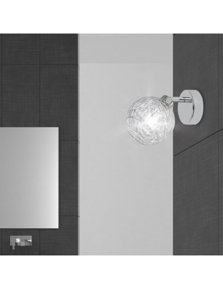 Foco de 1 luz cromo con tulipa transparente