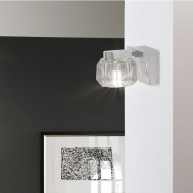 Aplique de pared cromo cristal óptico barato