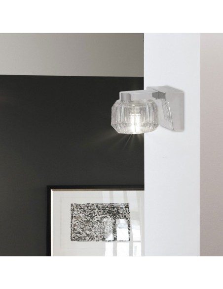 Aplique de pared cromo cristal óptico barato