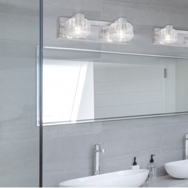 Aplique cromo para baño de 2 luces