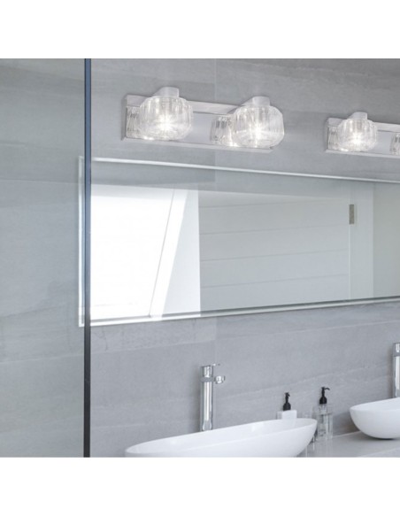 Aplique cromo para baño de 2 luces