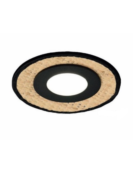 Foco de empotrar negro con rafia