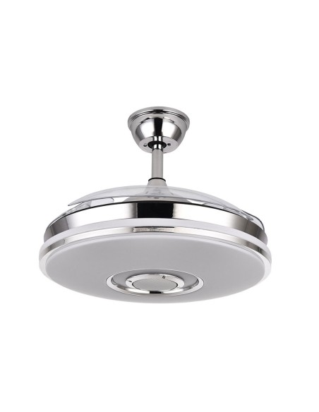 Ventilador de techo cromado con altavoz