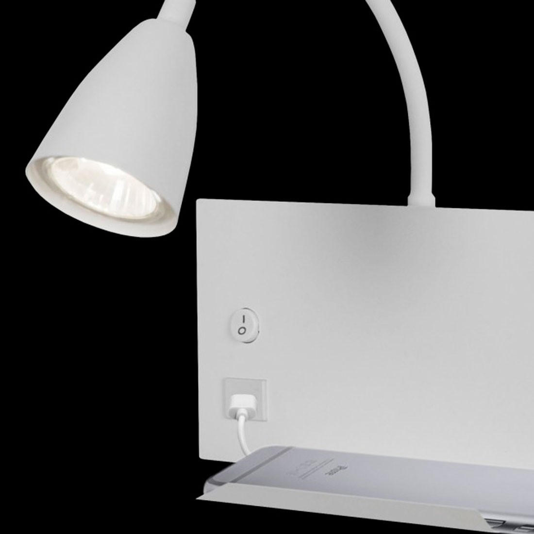 Aplique Flexo USB cabecero de cama.. Envío inmediato