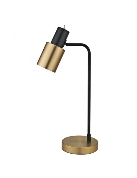 Lámpara de sobremesa en negro-latón combinado