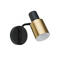 Aplique de pared con cilindro dorado