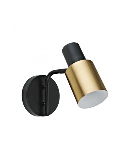 Aplique de pared con cilindro dorado