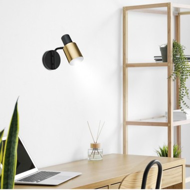 Aplique pared negro combinado con oro viejo