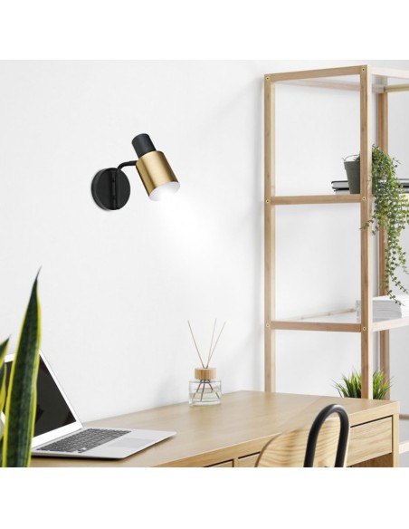 Aplique pared negro combinado con oro viejo