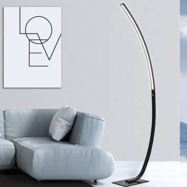 Lámpara de suelo arco negro