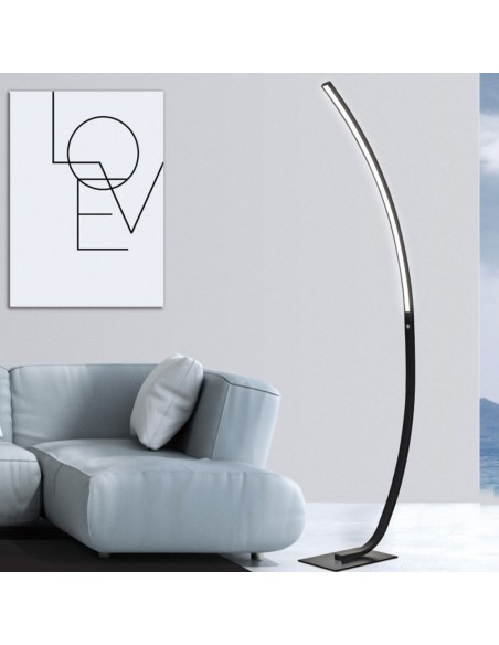 Lámpara de suelo arco negro