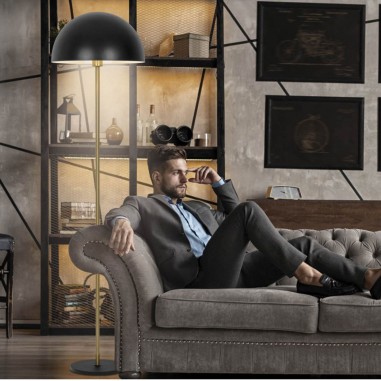 Pie de suelo con cúpula negra para rinconera