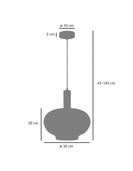 Lámpara Cristal Silueta Fumé