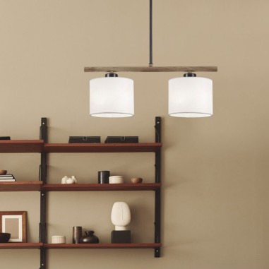 Lámpara Berta metal y madera