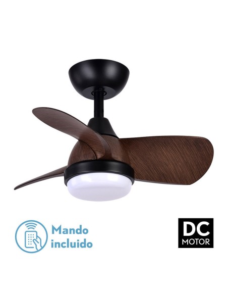 Ventilador Pirdo negro aspas marrones