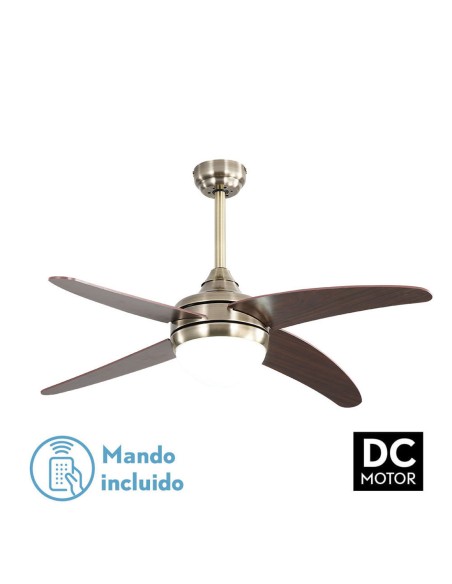 Ventilador Klod cuero/cerezo