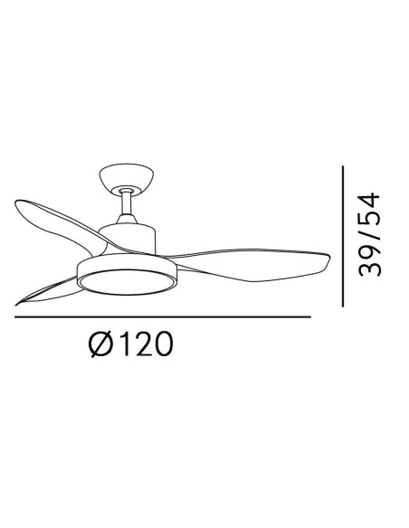 Ventilador Hayate con Luz Led