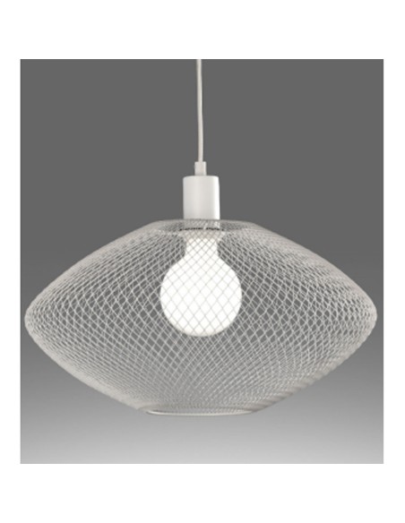 Lámpara colgante rejilla blanca