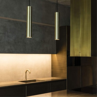 Lámpara cilíndrica oro satinado Lámpara cilíndrica oro satinado