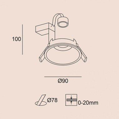 Empotrable Aluminio con IP65 para Baños