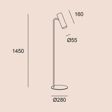 Lámpara de pies de salón esquinera