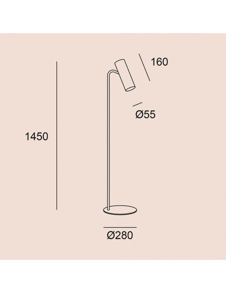 Lámpara de pies de salón esquinera