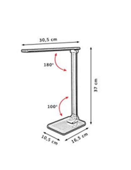 Flexo LED Base de Cristal Regulable Intensidad Memoria