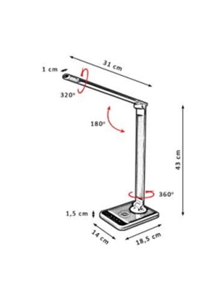 Flexo LED Carga Inalámbrica Sensor de Mano Intensidad Regulable