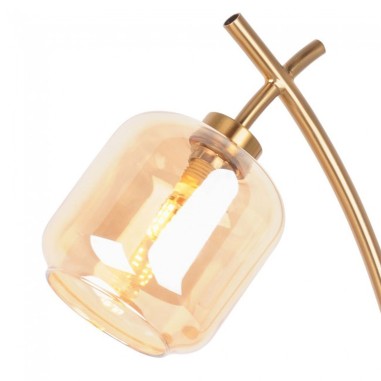 Sobremesa alto con tulipa de cristal dorado Sobremesa alto con tulipa de cristal dorado