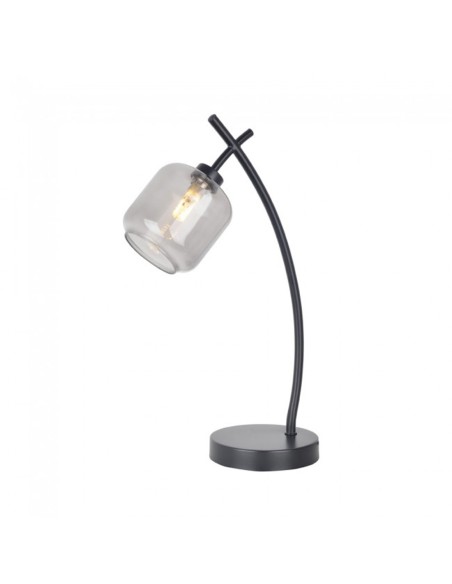 Lámpara sobremesa negro con tulipa fumé