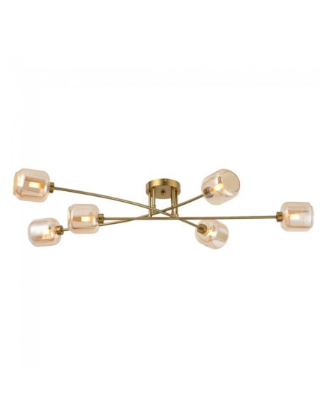 Lámpara 6 luces latón