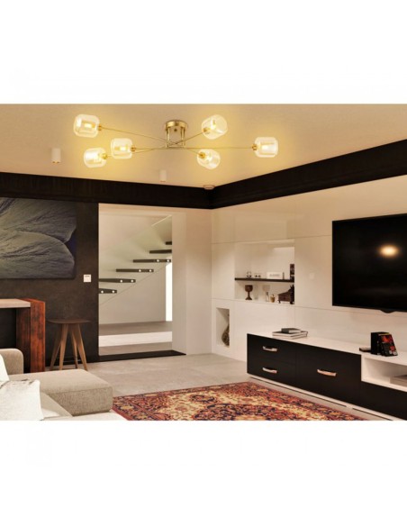 Oferta lámpara latón tulipa ámbar