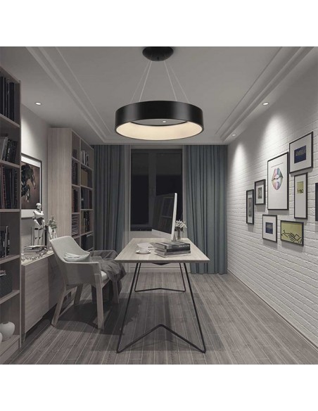 Lámpara de Techo Dormitorio Pantalla Negra