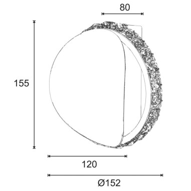 Saldo aplique led con cristal.