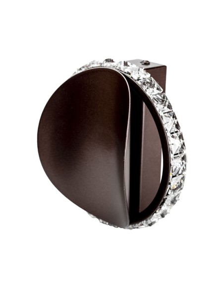 Aplique de pared café y cristal