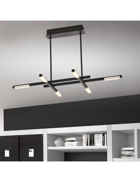 Lámpara led negra 6 luces