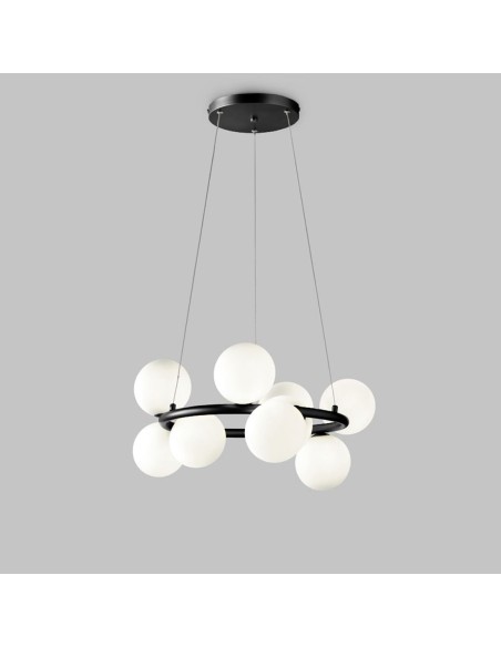 Lámpara 9 bolas negro