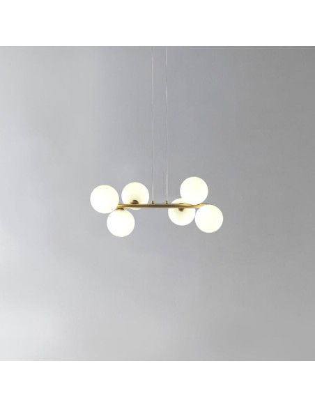 Lámpara 6 bolas oro