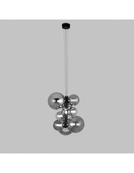 Lámpara colgar 9 tulipas fumé